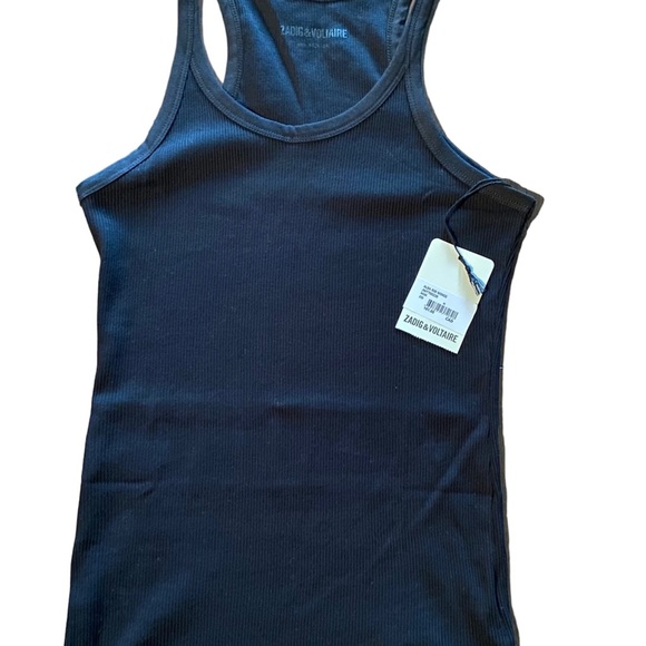Zadig&Voltaire Alba Wing Ribbed Tank Top Black. S/S 2023 Collection 🖤 New w/tag - Picture 9 of 10